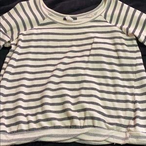 Cream and dark gray stripped Sweatshirt